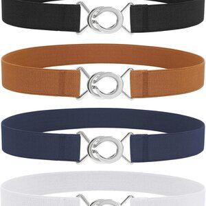Women Skinny Elastic Waist Belt Thin Stretchy Vintage Dress Jeans Accessory
